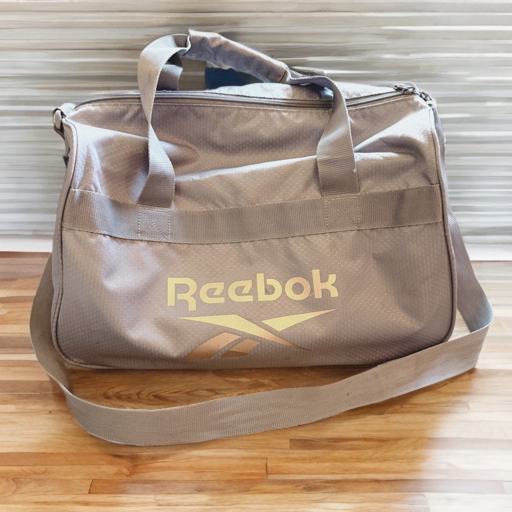 Reebok Gray Honeycomb Ripstop‎ Duffel Bag Logo